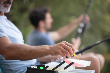 close shot of sport fisherman using fishing rod - Powered by Adobe