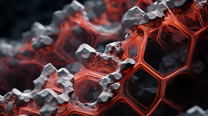 Hexagonal Crystal Formation - obrazy, fototapety, plakaty