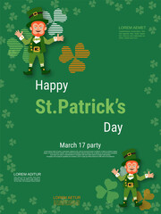 St.Patrick's Day flyer, greeting and invitation card, banner, coupon, booklet, voucher design template