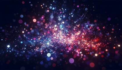 Vibrant Multicolored Abstract Bokeh Effect of Sparkling Lights Against a Dark Background Generated image