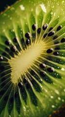 Close Up of Sliced Kiwi Fruit, Fresh