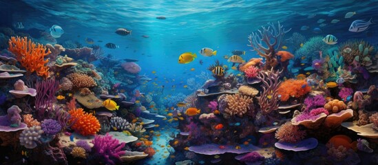 Naklejka na ściany i meble Red Sea's marine ecosystem.