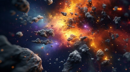 Obraz na płótnie Canvas bright nebula in the galaxy