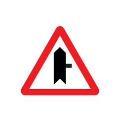 main road - secondary road junction, traffic sign