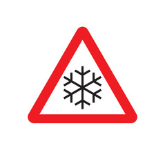 warning sign - snow sign, traffic snow sign