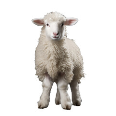 Fototapeta premium Charming Full Body White Sheep Illustration on Transparent Background - Stock