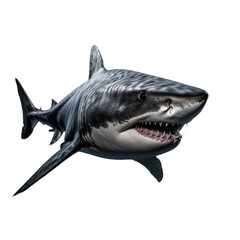 Full Body Shark Illustration on Transparent Background - High-Resolution Image