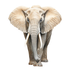 High-Resolution Realistic Elephant Illustration on Transparent Background - Isolated Elephant Graphic for Design Use