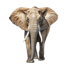High-Resolution Realistic Elephant Illustration with Transparent Background - Royalty-Free Image