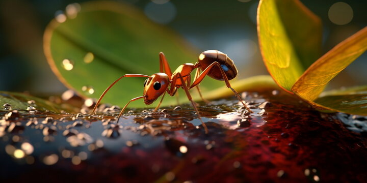 ant on a leaf