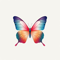Logo style butterfly on white background