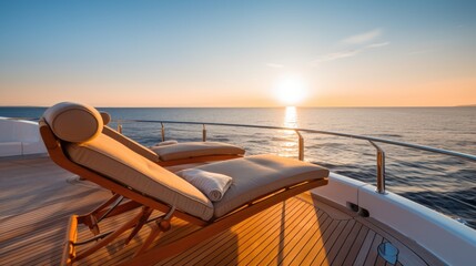 sunset on the yacht