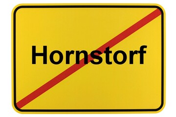 Illustration eines Ortsschildes der Gemeinde Hornstorf in Mecklenburg-Vorpommern