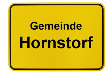 Illustration eines Ortsschildes der Gemeinde Hornstorf in Mecklenburg-Vorpommern