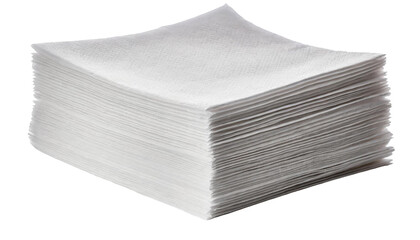 White stack Paper napkin isolated on transparent background.