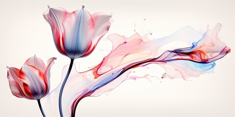 Beautiful marbled tulip artwork.