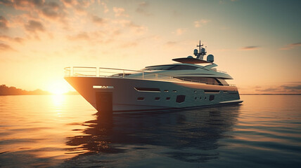 Futuristic Luxury Yacht - obrazy, fototapety, plakaty