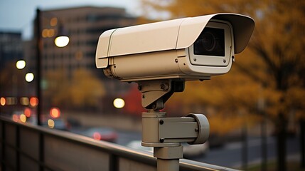 Naklejka premium Highway traffic surveillance camera capturing a vehicle violating the speed limit