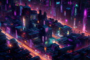 Obraz premium cyberpunk city at night