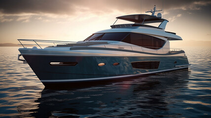 Futuristic Luxury Yacht - obrazy, fototapety, plakaty