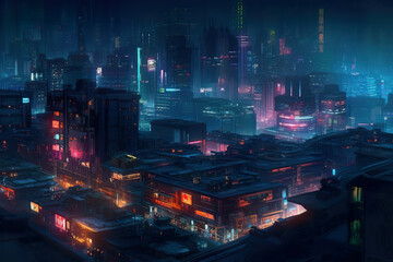 cyberpunk city at night
