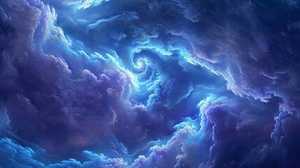Fototapeta na wymiar Stunning Blue and Purple Swirl in the