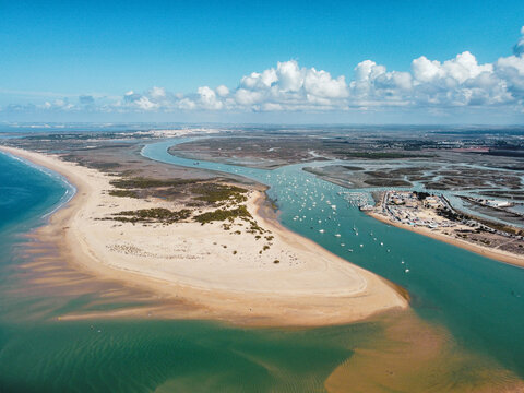 Sancti Petri and Isla de los Pajaros air view