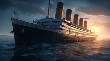 Titanic - Ancient Giant Ship - obrazy, fototapety, plakaty