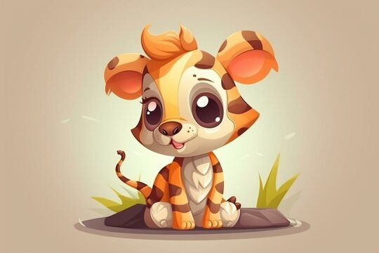 adorable animal cartoon character. Generative AI