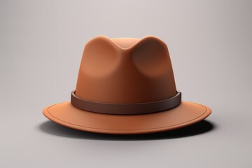 Brown leather hat. Hat. Cowboy hat. Hat mockup. Space for logo and emblem. Clothes