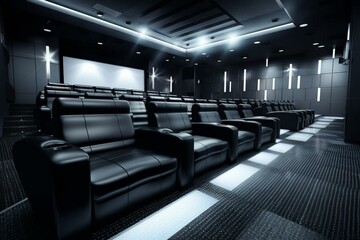3D modern movie theater. Generative AI