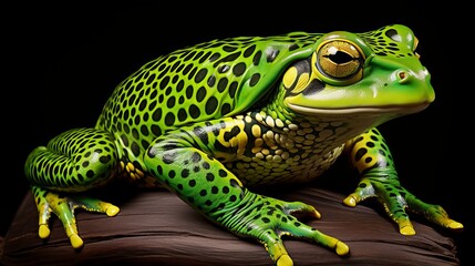 Captivating bullfrog close up, stunning wildlife portrait showcasing nature s beauty and diversity. - obrazy, fototapety, plakaty