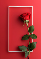 red rose card