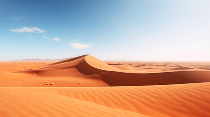 Fototapeta na wymiar Scenic view of desert against clear sky , Generate AI