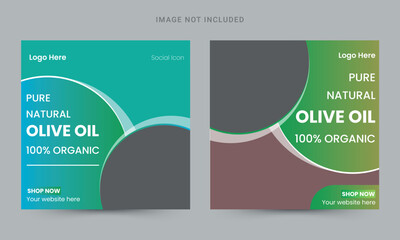 Hemp oil extract social media Instagram post and banner template