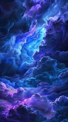 Obraz na płótnie Canvas Painting of Clouds in the Night Sky