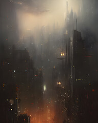 A futuristic city abstract illustration. 