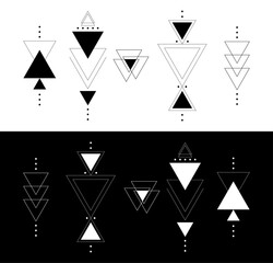 Triangle symbol, black and white logo.