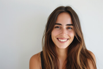 Fototapeta premium young woman with long hair posing for a picture
