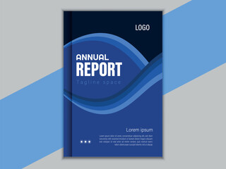 Business annual report geometric book cover design.