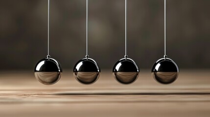 Newton's cradle physics concept for action and reaction or cause and effect. Balls Newton - obrazy, fototapety, plakaty