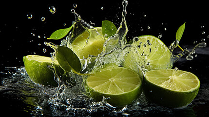  lemon ,whole and one cropped ,side by side, with perfect , generate AI