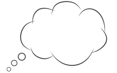 Thought cloud icon vector image, outline vector thought cloud
