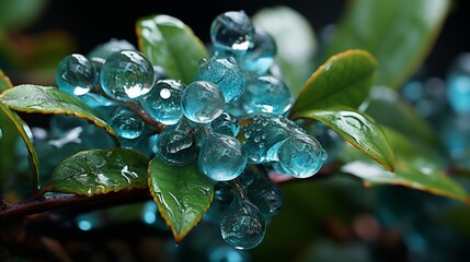 A tree branch covered with ice. 