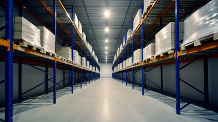 Interior of big warehouse