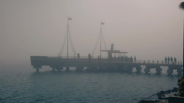 Independence Road with Bandirma Ferry in Samsun, Turkey. Tobacco Pier is a pier where Mustafa Kemal Atat&uuml;rk first stepped in to launch the Turkish War of Independence.