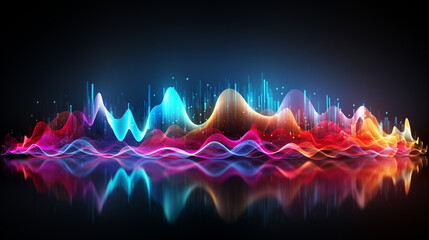 Sound wave Multi colored sound wave background , Generate AI