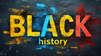 Colored text Black History Month.