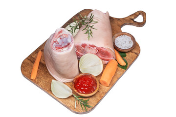 Raw pork knuckle with rosemary - 712739171
