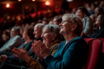 audience applauding at a movie - obrazy, fototapety, plakaty